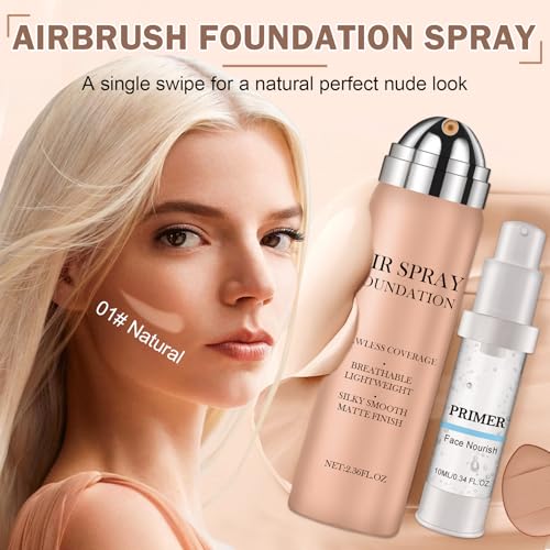 CAHIUYOA Airbrush Foundation Spray with Primer & Brush