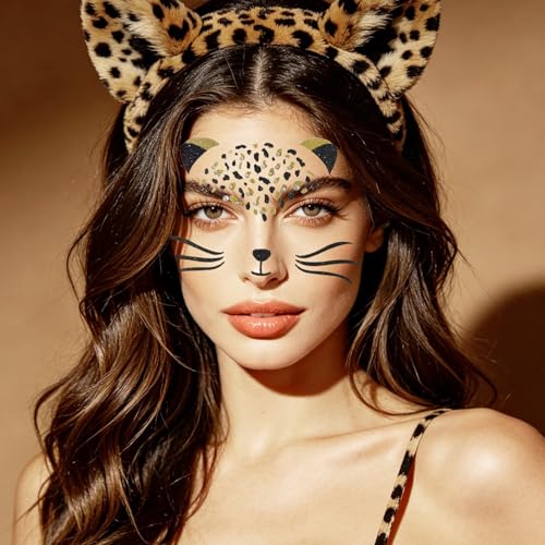 Cat Face Gems Rhinestone Stickers – Black & Gold Patterns