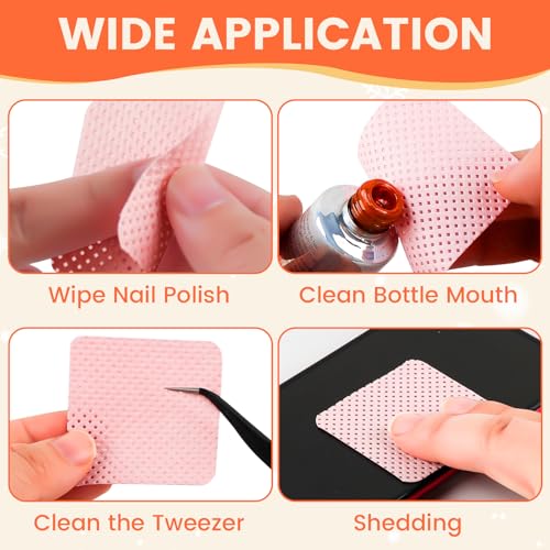 Lint Free Nail Wipes Set with 120ml Pump Dispenser - 400 Count Kit