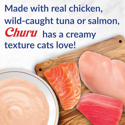 INABA Churu Lickable Cat Treats - Tuna & Chicken, 50 Tubes