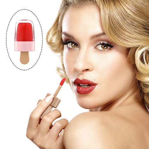 Maitys 28 Pieces Transparent Empty Lip Gloss Tube Containers Include 24 Pencil and Candy Shaped Oil Bottles Ice Cream Funny Light Bulb Balm Tube, 4 Plastic Syringe for Women Girls DIY