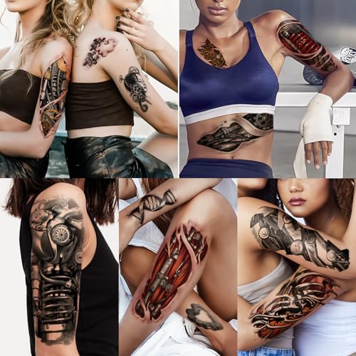 Waterproof Temporary Tattoos - 77 Sheets Realistic Fake Tattoos