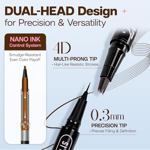 2-in-1 Microblading Eyebrow Pencil Waterproof Hair-Like Brows