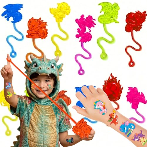 48pc Dragon Party Favors – Sticky Hands & Tattoos