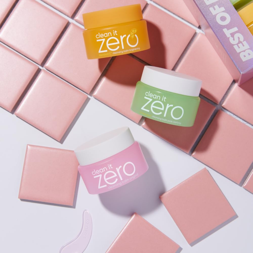 BANILA CO Clean it Zero Best of Balms Trio: Original, Brightening, Pore Clarifying (Pack of 3 travel sized balms, 25ml each)