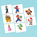 Vibrant Multicolor Super Mario Brother Tattoo Favors - 2" x 1.75" (Pack of 8) - Kid-Friendly Temporary Tattoos - Perfect for Party Bags & Fun Events