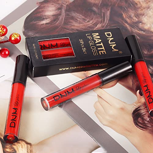 Red Matte Liquid Lipstick Set – 3 Pack, Long-Lasting & Waterproof