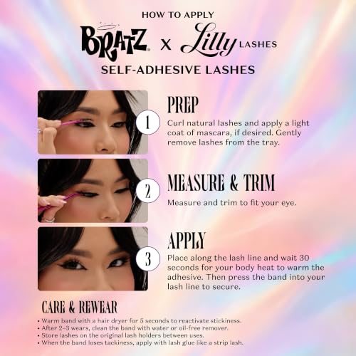 Lilly Lashes Jade Half Lash 14mm Self-Adhesive Foxy Cat Eye