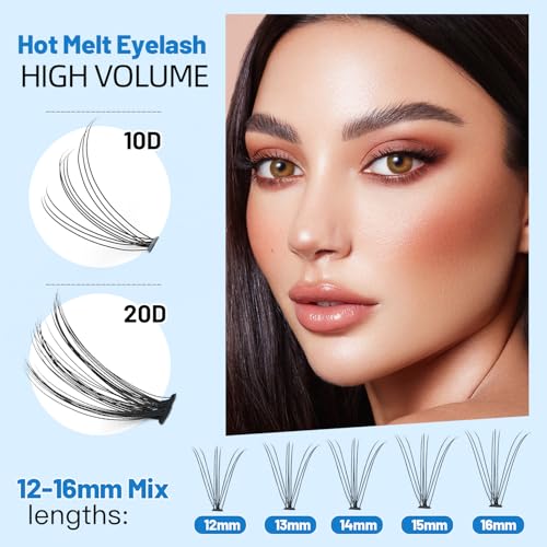 Bodermincer 10D+20D Mix Cluster Lash Extensions 240pcs 12-16mm