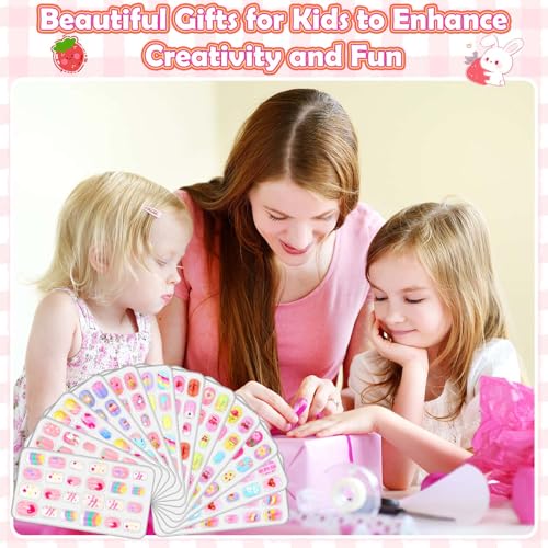 288 Piece Kids Press On Nails Set, 12 Designs Girls Ages 8-12