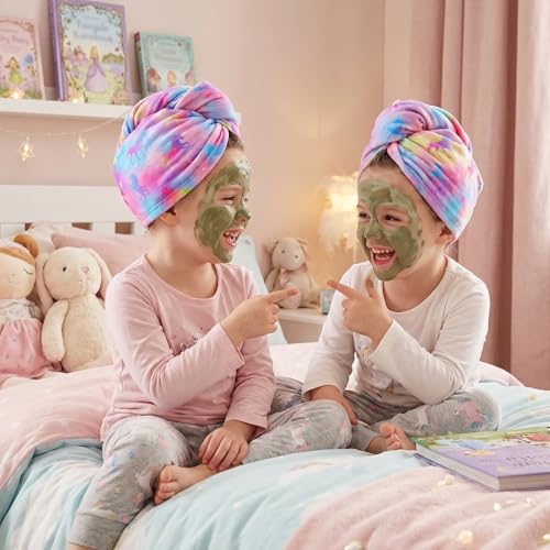 Basumee Microfiber Hair Towel Wrap for Kids, 2-Pack, Fast Drying