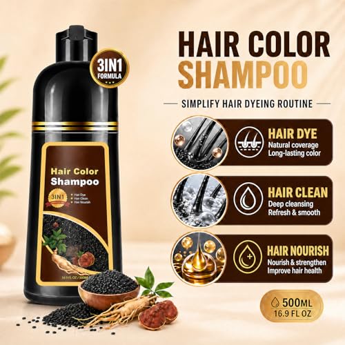 NCEPROHR Dark Burgundy Hair Dye Shampoo for Gray Coverage - 16.90 Fl Oz
