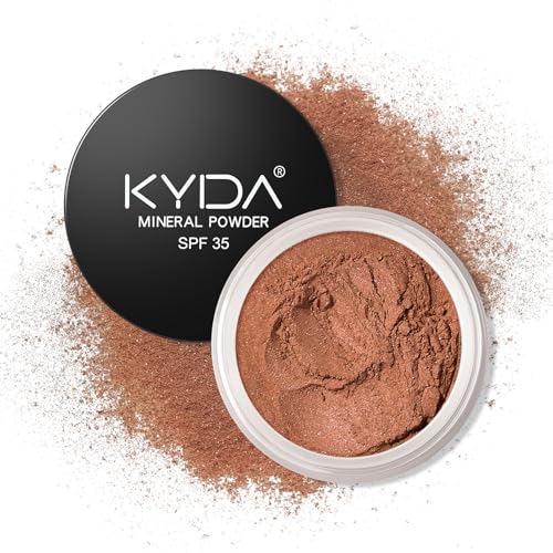 Mineral Powder Bronzer, SPF 35 Natural Glow Contour Sunscreen Loose Powder, Blendable Formula Buildable Coverage Lightweight and Oil Control Makeup Face Contour Powder-Warmth, 0.28oz