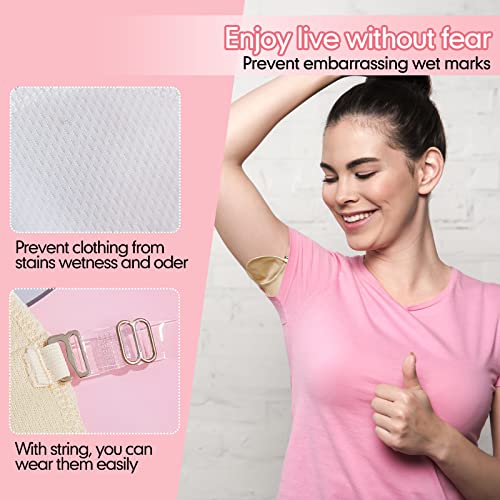 Reusable Underarm Sweat Pads with Adjustable Straps - 4 Pairs