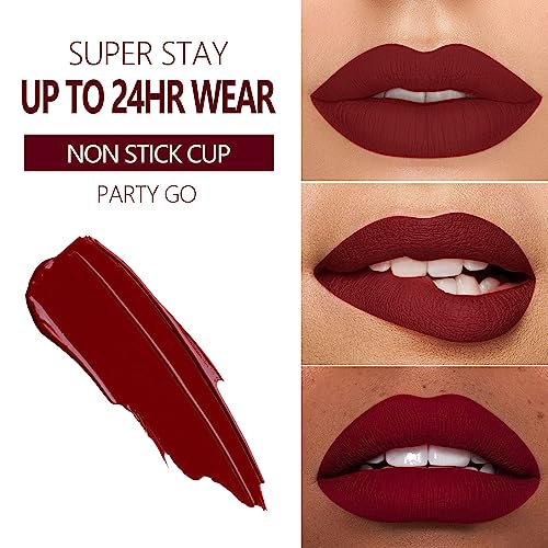 Matte Liquid Lipstick Set - 3 Colors Long Lasting Smudge Proof