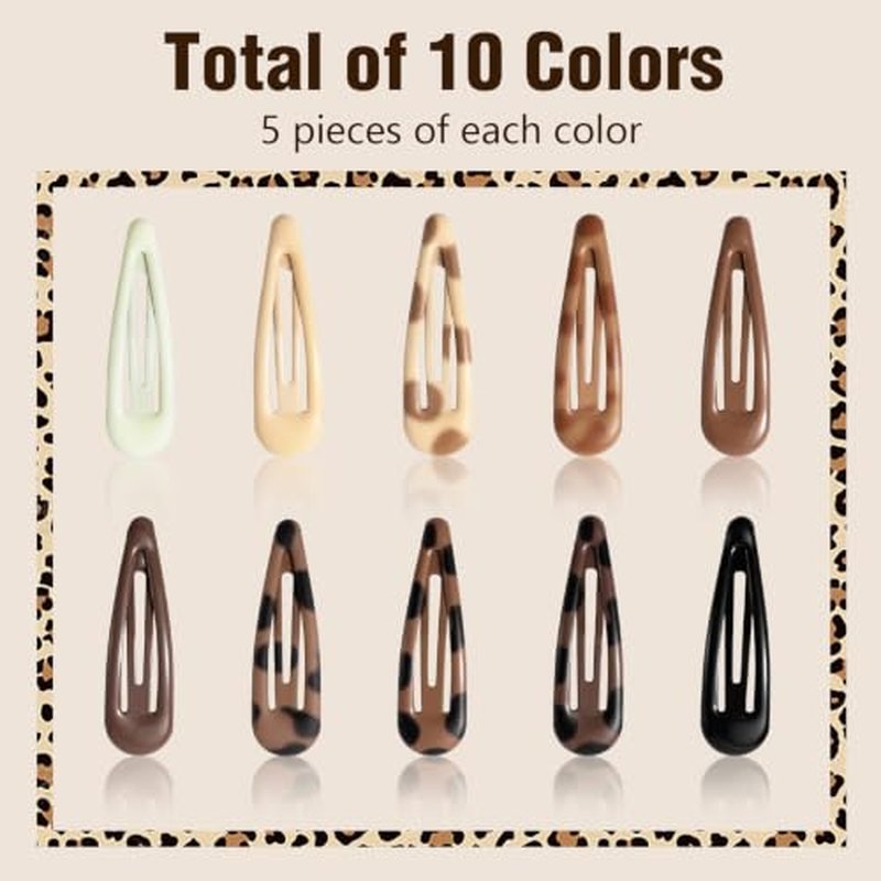 50 PCS Non-Slip Small Snap Hair Clips Set with Storage Box