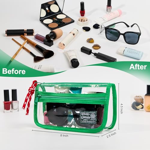 Rough Enough Clear TSA Approved Toiletry Bag Small Travel Makeup Case Organizer Pouch with Zipper for Women Men