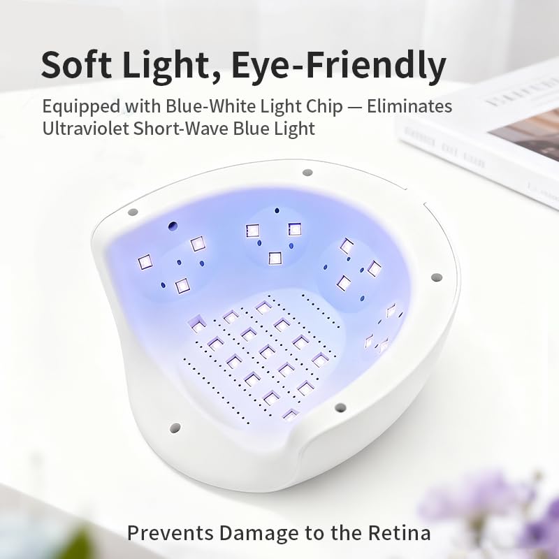 48W UV LED Nail Lamp with Smart Sensor & Adjustable Timers