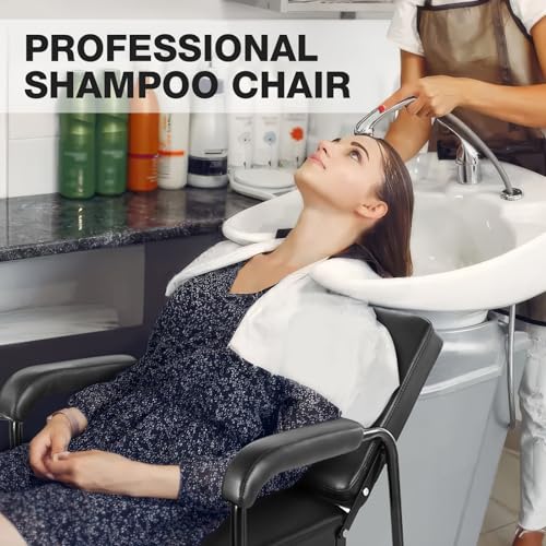 Adjustable Recline Shampoo Chair with Memory Foam - Black