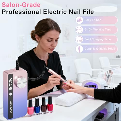 40,000 RPM Electric Nail Drill Kit - Rechargeable Manicure Tool