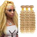 P27/613 Blonde Deep Wave Human Hair Bundles 16 18 20 inch