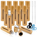 12-Pack 10ml Essential Oil Roller Bottles with Bamboo Shell