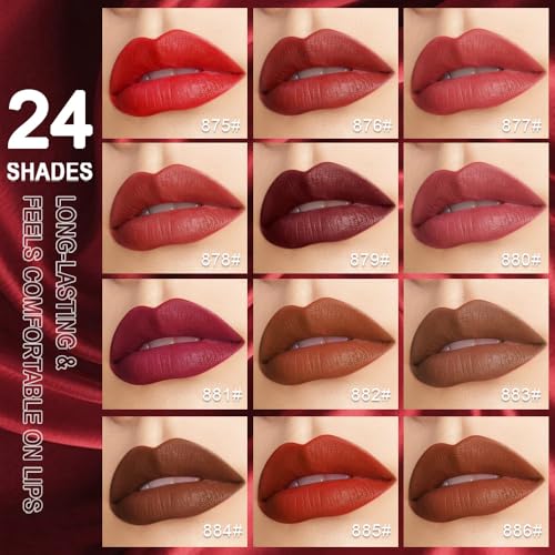 AMY'S DIARY Dusty Pink Velvet Matte Lipstick #887 - Hydrating Long Lasting Waterproof Lip Color for Women