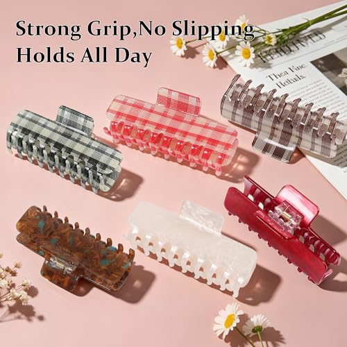 OWIIZI Large Acetate Hair Clips for Thick Hair Non-Slip Claw Hairpin