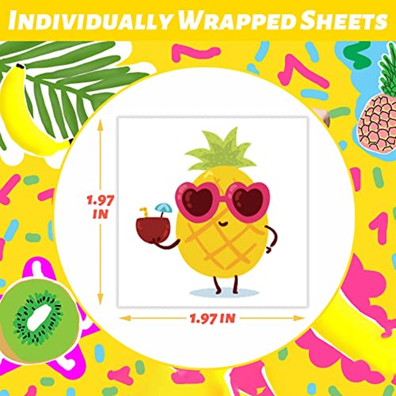 240 Pc Summer Fruit Temporary Tattoos for Kids Bulk