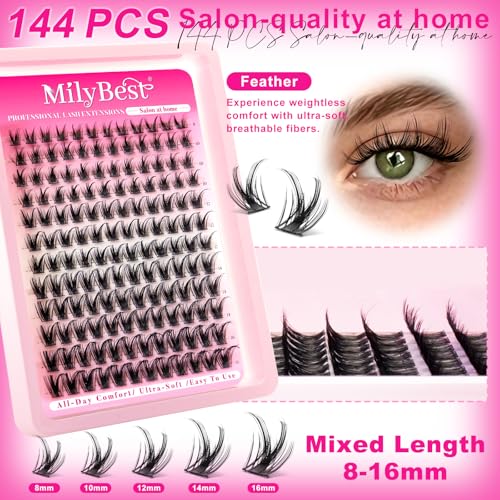 MilyBest New 3 Styles Lash Kit - 456 Pcs Wispy Eyelash Clusters & Extensions