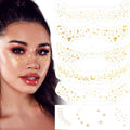 Glitter Face Tattoo Stickers - 6 Sheets Gold Freckles