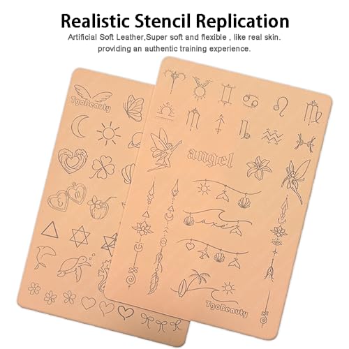 Dual-Sided Tattoo Practice Skin Pad - 1.5mm Silicone, 4pcs