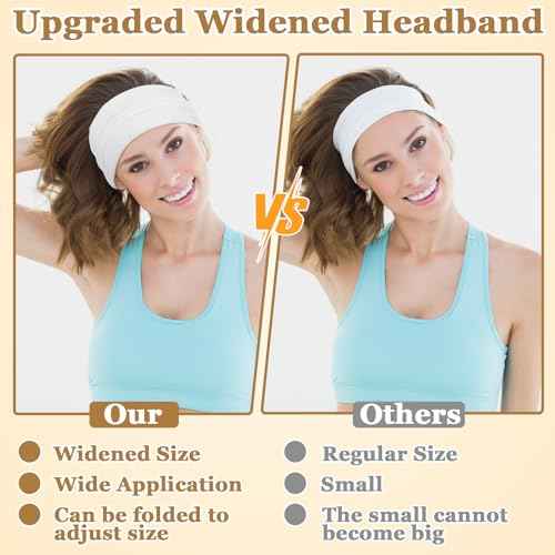 8 Pack Wide Headbands for Women, Elastic Soft Fabric Hair Bands Hair Warp for Daily Workout Yoga Running, Non Slip 8 Colors