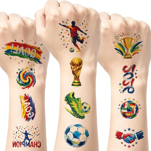 World Cup 2026 Soccer Temporary Tattoos, 58 Sheets Waterproof
