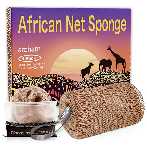 ARCH&M African Net Sponge Champagne - Deep Exfoliating Body Scrubber