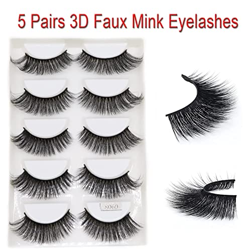 AFBeauty Fluffy Natural False Eyelashes - 6 Pairs, 18mm Soft Mink Lashes
