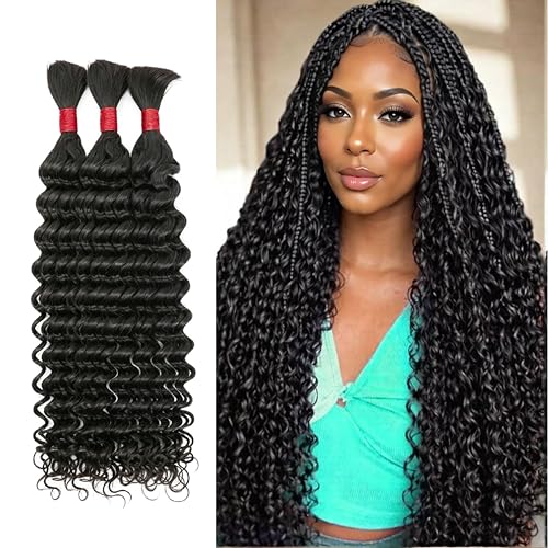 Deep Wave Human Hair Bundles 18 Inch 120g Virgin Hair