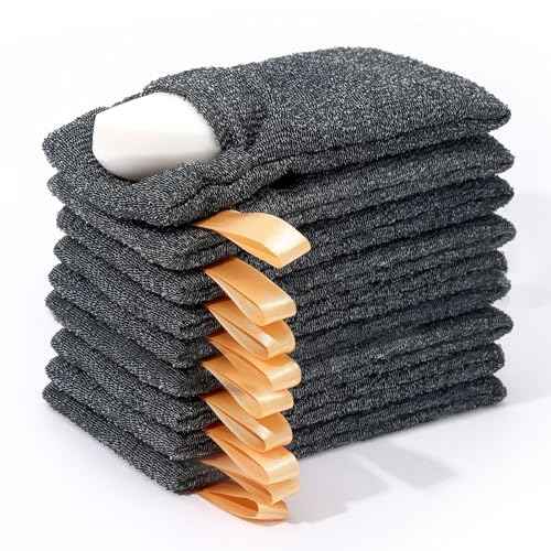 Antimbee 9-Packs Soap Bags, Soap Exfoliating Saver, Body Scrubber Shower Sponge for Shower or Bath, Loofah Sponge Gray Mesh Bar Soap Pouch