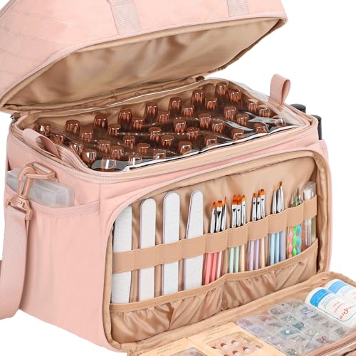 HOMEST Nail Polish Organizer - 80 Bottle Capacity with Lamp Storage