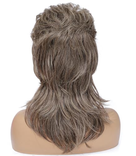 Mullet Wig for Women, Shoulder Length Layered Shag Synthetic