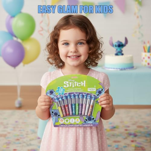Townley Girl Stitch Lip Gloss Set, 10-Piece Plant-Based