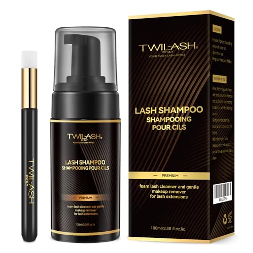 TWILASH BY DLY Lash Shampoo Bulk 1 Liter/33.8 fl. oz. High-Purity Eyelash Cleanser, Safe Makeup Remover, Non-irritating or Burning Eyelid Foaming Cleanser for Professional Salon and Home Use