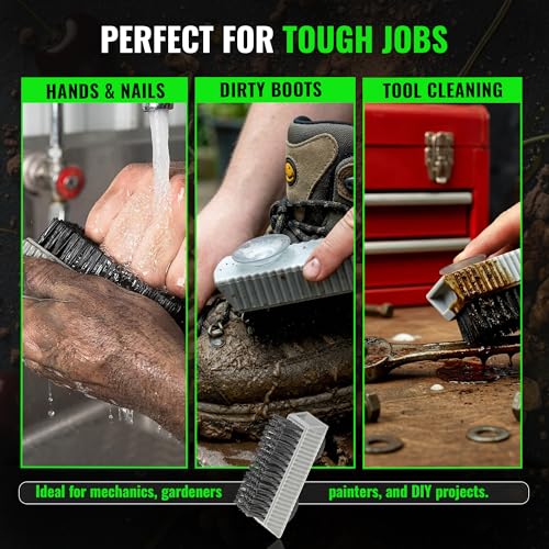Heavy Duty Stiff Bristle Nail Brush with Suction Cup Backing