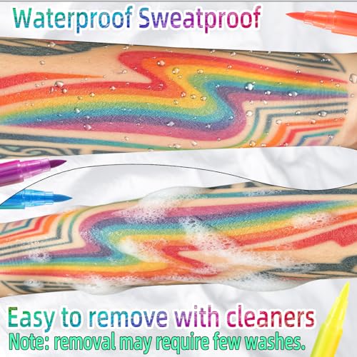 YOUKOYI Glow in Dark Temporary Tattoo Pens - 12 Pack