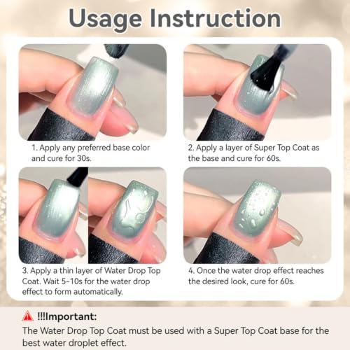 Non-Sticky Gel Top Coat – Shiny Water Drop Finish for Nails