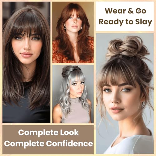 French Bangs Clip-In Hair Piece with Temples Jet Black