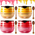 Lip Balm, Vitamin E Moisturizing Propolis Sleeping Mask, Effective Reduces Lines, Prevention of Dry and Cracked Lips Nourishing Dry Lip Care (2 Packs Strawberry & 2 Packs Honey, 1.9Oz)