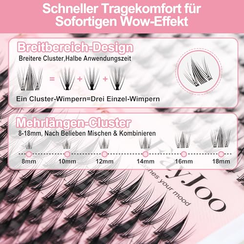 Spiky Fairy Lash Clusters with Ultra-Thin 0.05mm Invisible Band, 8-18mm Manga and Wet-Look Lashes, WideSpan DIY Eyelash Extensions, C Curl, 120 Clusters, Beginner Friendly, FayJoo FLICKER 11 Lash Only