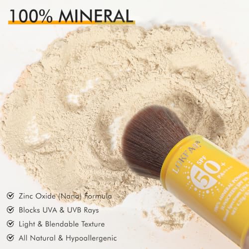 SPF 50 Mineral Sunscreen Powder with Brush - Face & Scalp