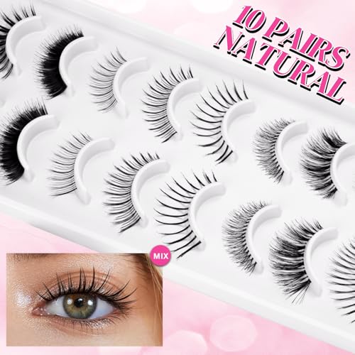 Path to Love 10 Pairs False Eyelashes - Mixed Styles C10H2-4, Natural & Voluminous